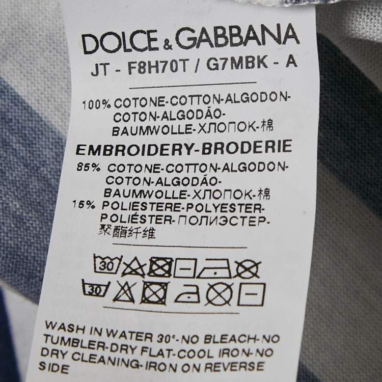 Pre Owned Dolce & Gabbana Blue/White Striped Jersey Sleeveless T-Shirt XS