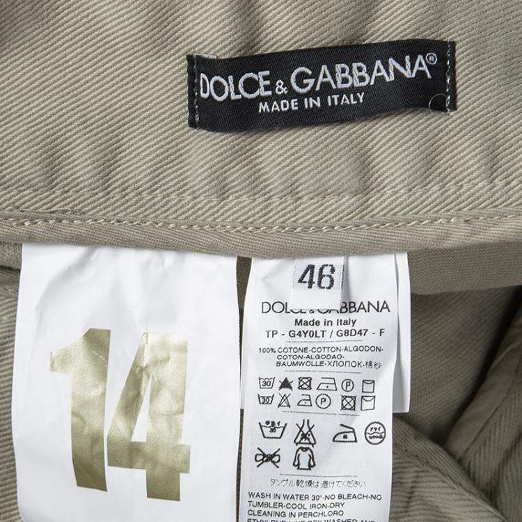 Pre Owned Dolce & Gabbana 14 Gold Beige Distressed Ripped Jeans S