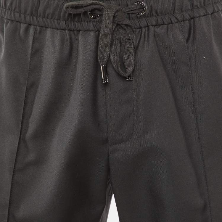 Pre Owned Dolce & Gabbana Black Wool Tapered Trousers M