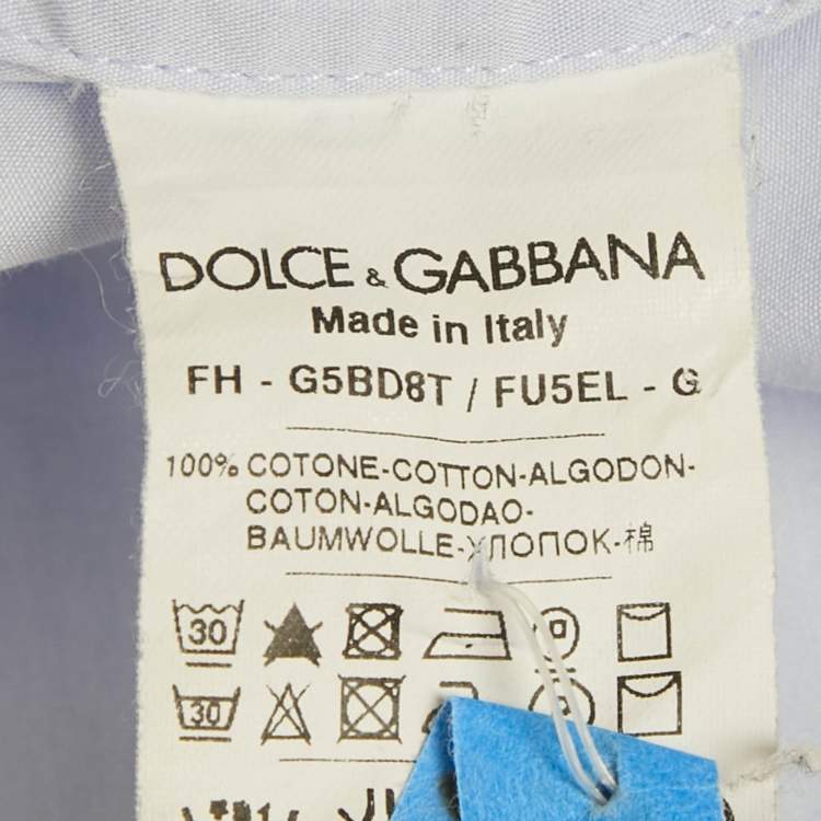 Pre Owned Dolce & Gabbana Blue Cotton Pleated Shirt XXL