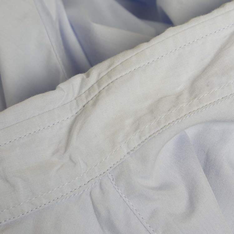 Pre Owned Dolce & Gabbana Blue Cotton Pleated Shirt XXL