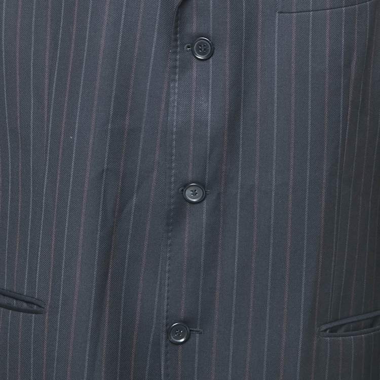Pre Owned Dolce & Gabbana Navy Blue Striped Single Breasted Blazer XXXL
