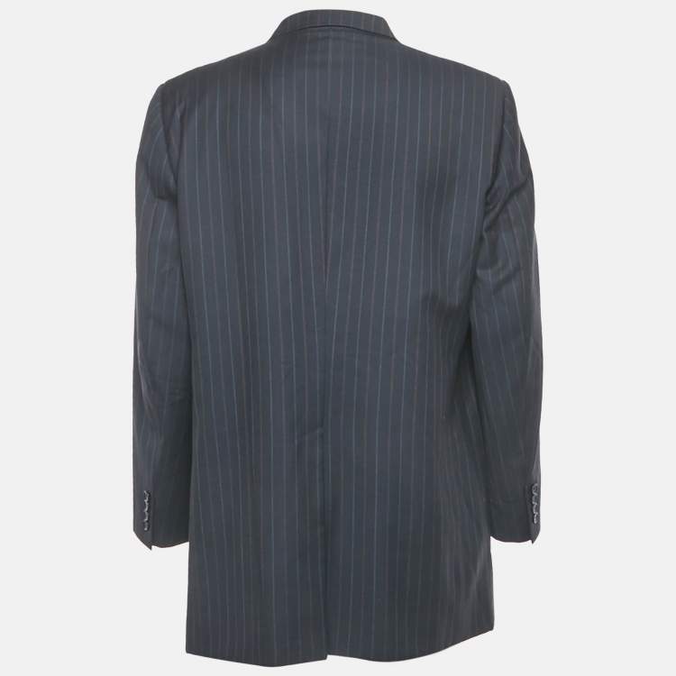 Pre Owned Dolce & Gabbana Navy Blue Striped Single Breasted Blazer XXXL