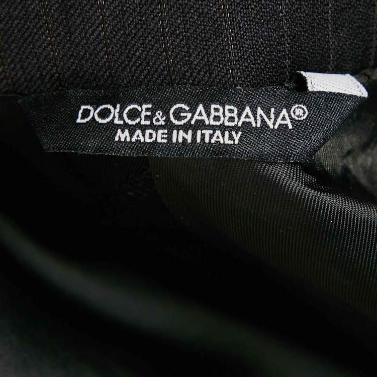 Pre Owned Dolce & Gabbana Brown Striped Wool Single Breasted Suit 4XL 