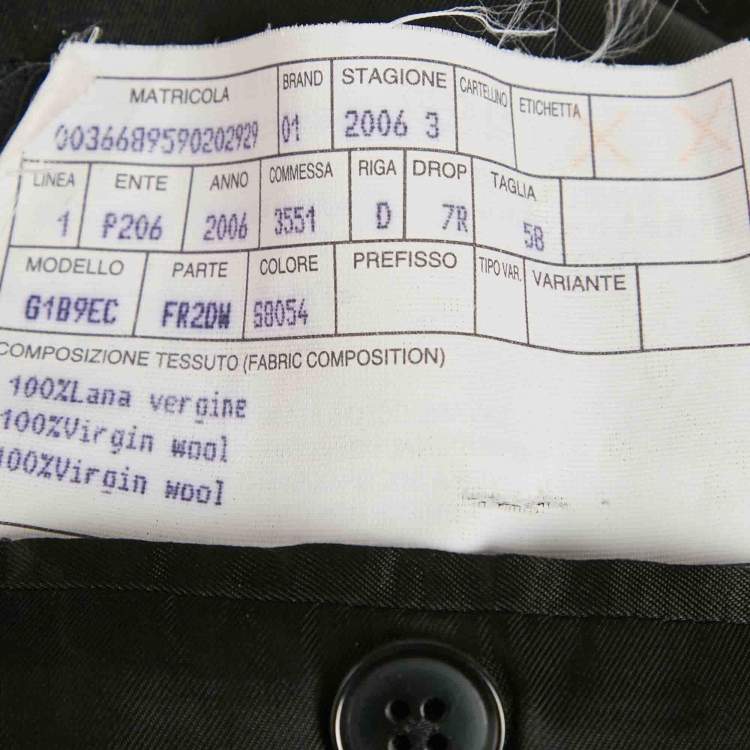 Pre Owned Dolce & Gabbana Brown Striped Wool Single Breasted Suit 4XL 