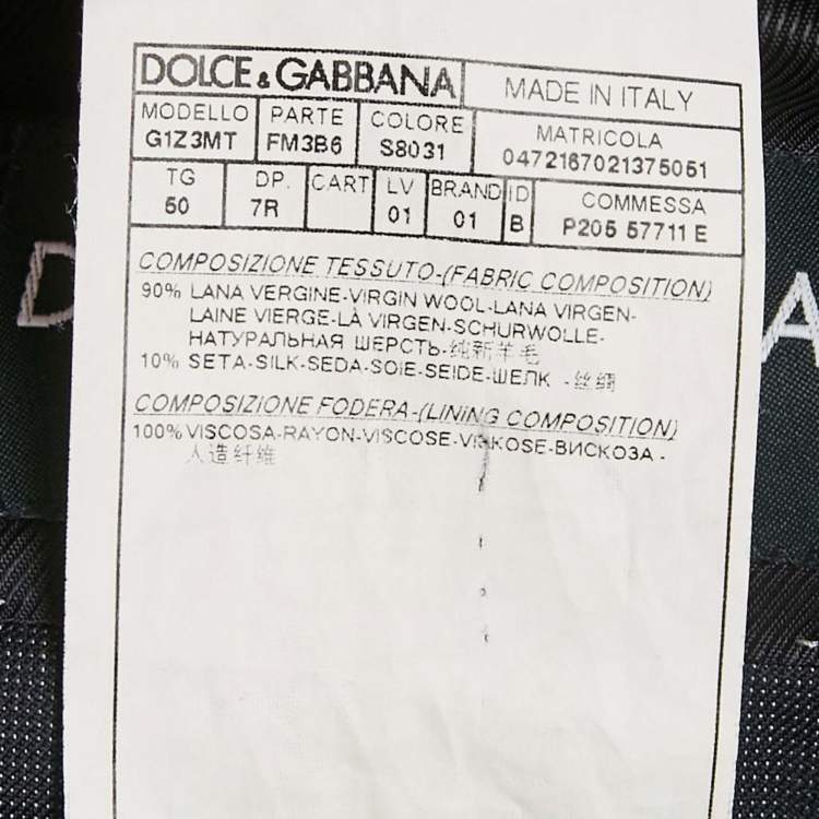 Pre Owned Dolce & Gabbana Navy Blue Wool Blend Single Breasted Suit L