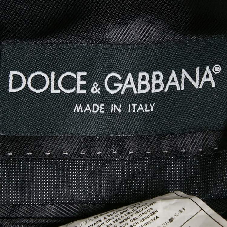 Pre Owned Dolce & Gabbana Navy Blue Wool Blend Single Breasted Suit L