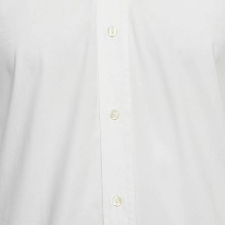 Pre Owned Dolce & Gabbana Gold White Cotton Long Sleeve Shirt S