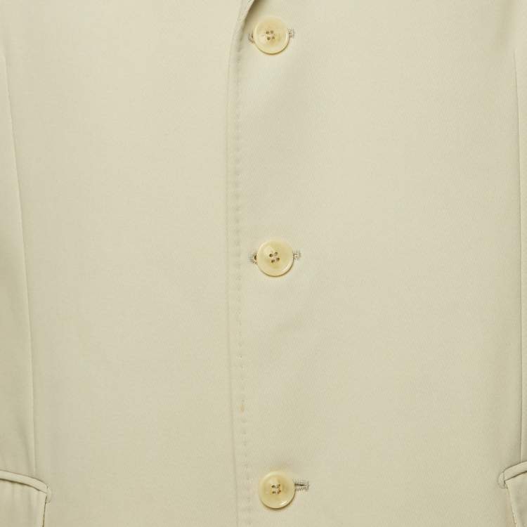 Pre Owned Dolce & Gabbana Cream Gabardine Regular Suit XXXL