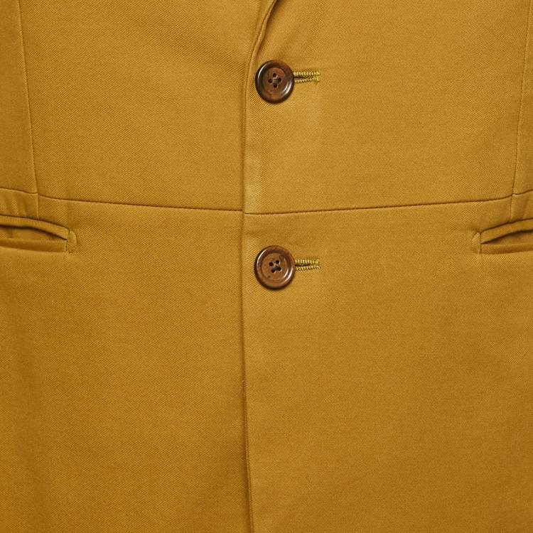 Pre Owned Dolce & Gabbana Mustard Yellow Cotton Single Breasted Blazer S