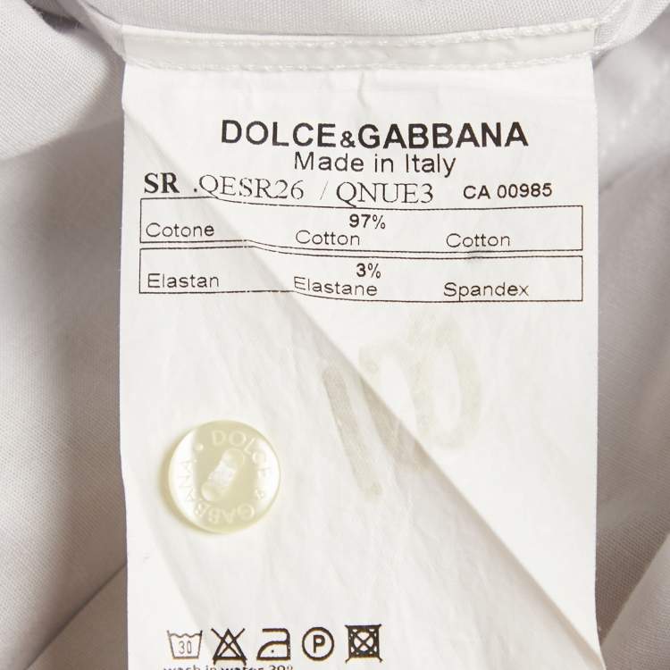 Pre Owned Dolce & Gabbana Gold Grey Cotton Long Sleeve Shirt M