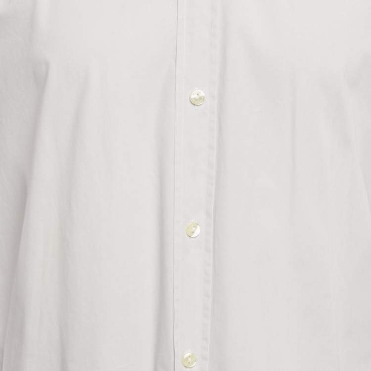 Pre Owned Dolce & Gabbana Gold Grey Cotton Long Sleeve Shirt M