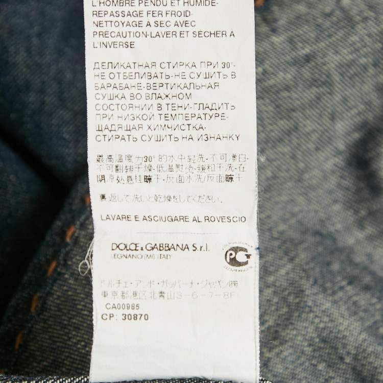 Pre Owned Dolce & Gabbana Blue Denim Long Sleeve Shirt M