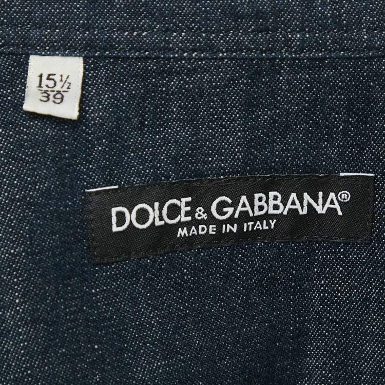 Pre Owned Dolce & Gabbana Blue Denim Long Sleeve Shirt M