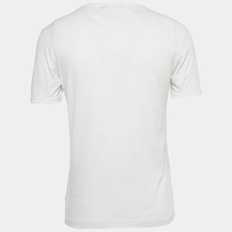 Pre Owned Dolce & Gabbana White James Dean Jersey Crewneck T-Shirt M