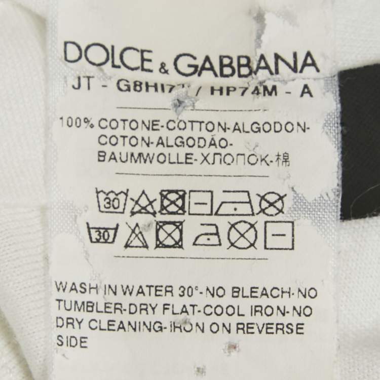 Pre Owned Dolce & Gabbana White James Dean Jersey Crewneck T-Shirt M