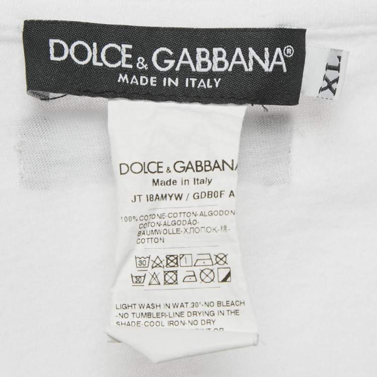 Pre Owned Dolce & Gabbana x Kim White Printed Jersey T-Shirt XL