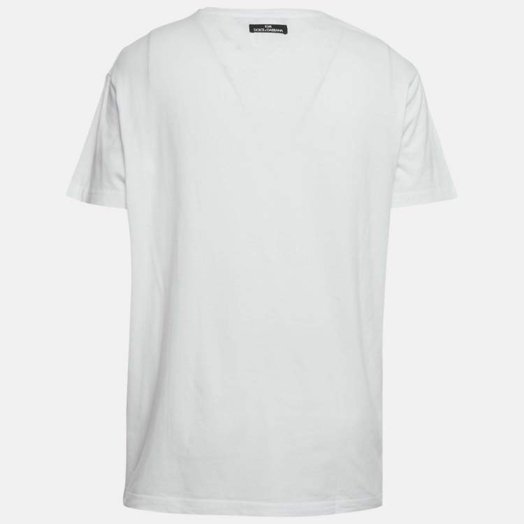 Dolce & Gabbana x Kim White Printed Jersey T-Shirt XL Dolce