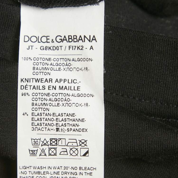 Pre Owned Dolce & Gabbana Black DG Millennials Star Print Cotton T-Shirt XXL 