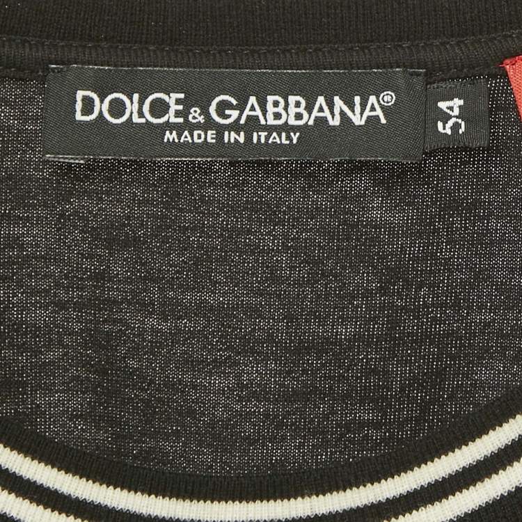Pre Owned Dolce & Gabbana Black DG Millennials Star Print Cotton T-Shirt XXL 