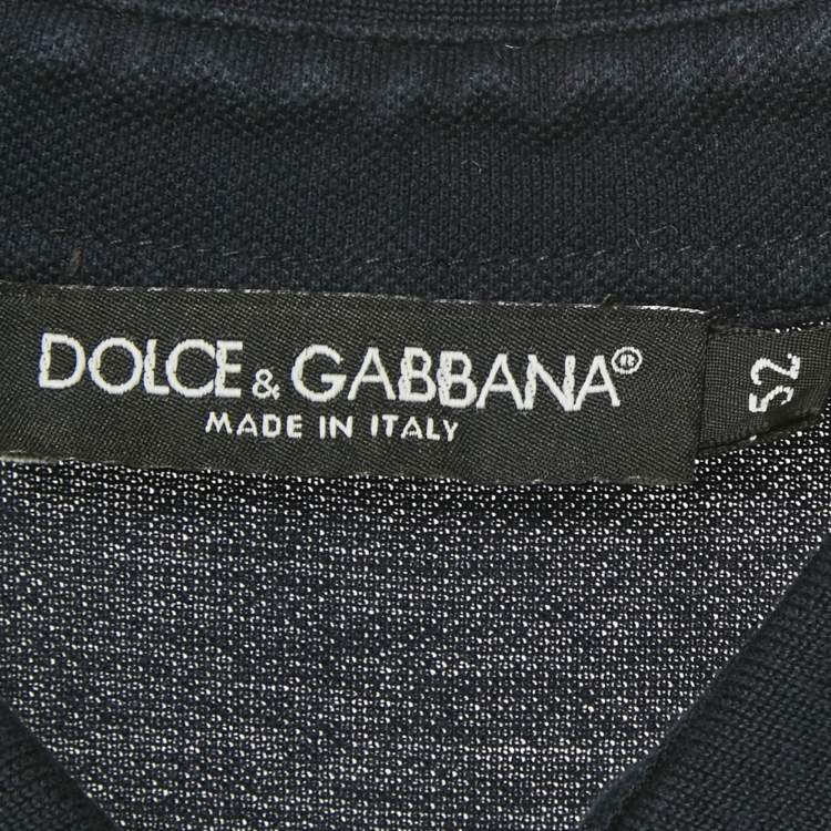 Pre Owned Dolce & Gabbana Navy Blue Cotton Polo T-Shirt XL