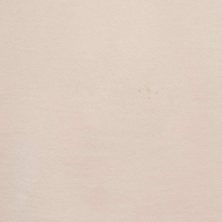 Pre Owned Dolce & Gabbana Pink/Peach Logo Plaque Detail Cotton Crew Neck T-Shirt M