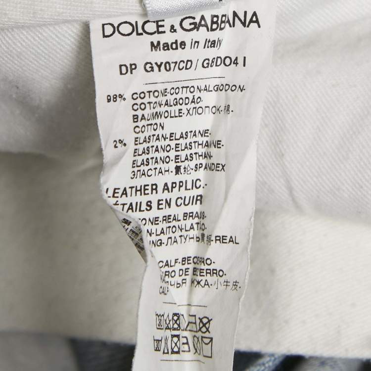 Pre Owned Dolce & Gabbana Light Blue Distressed Denim Jeans M Waist 32"