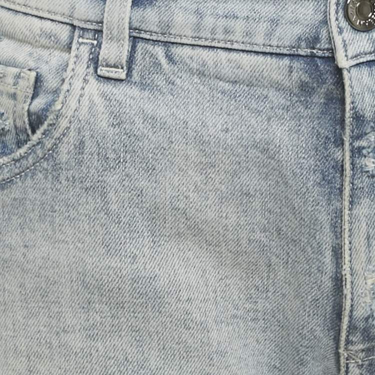 Pre Owned Dolce & Gabbana Light Blue Distressed Denim Jeans M Waist 32"