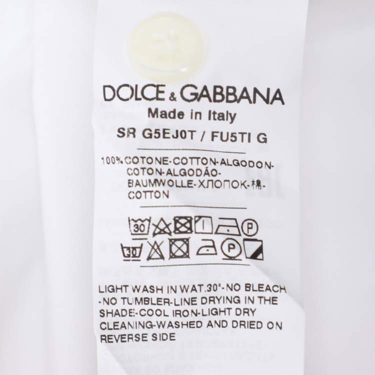 Pre Owned Dolce & Gabbana White Cotton Long Sleeve Shirt S