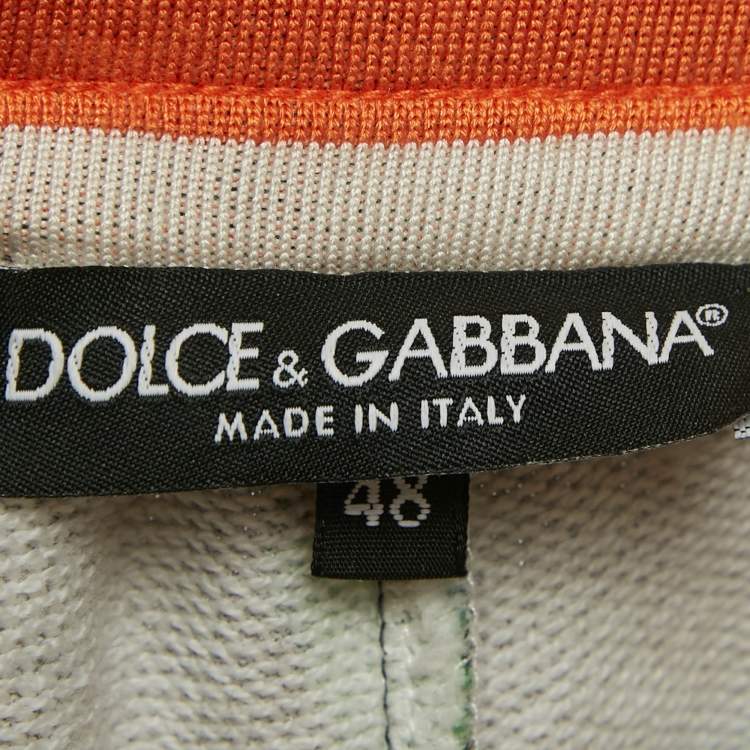 Pre Owned Dolce & Gabbana Black Tropical Print Cotton Knit Shorts M