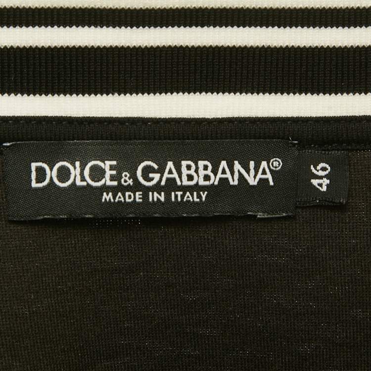 Pre Owned Dolce & Gabbana Black Bird of Paradise Print Cotton Crewneck T-Shirt S