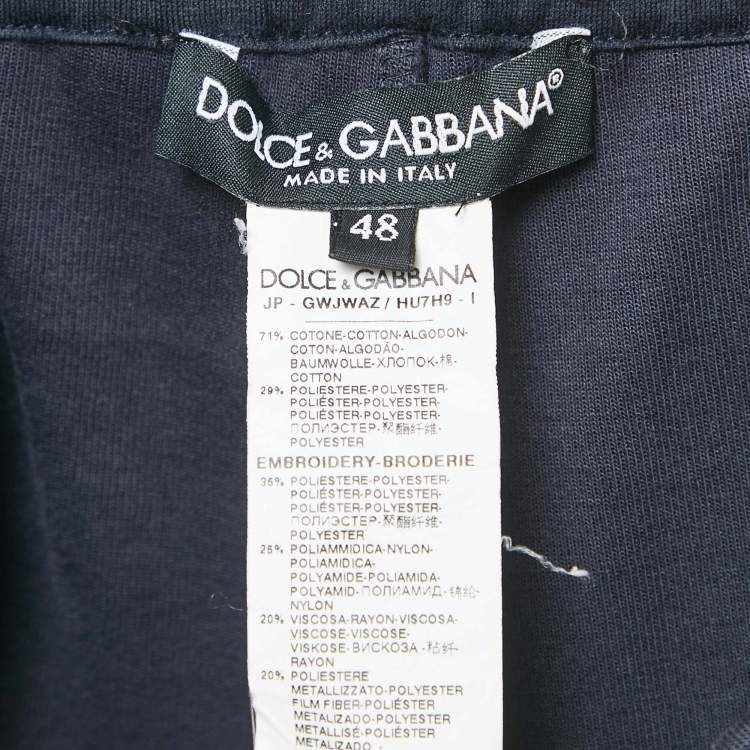 Pre Owned Dolce & Gabbana Blue Cotton Knit Shorts M