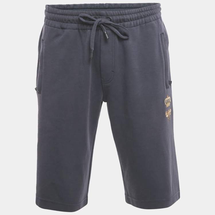 Pre Owned Dolce & Gabbana Blue Cotton Knit Shorts M