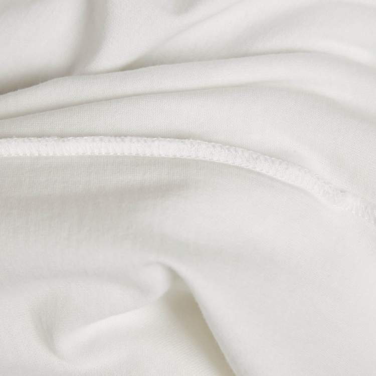 Pre Owned Dolce & Gabbana White Bee Embroidered Jersey T-Shirt XXL