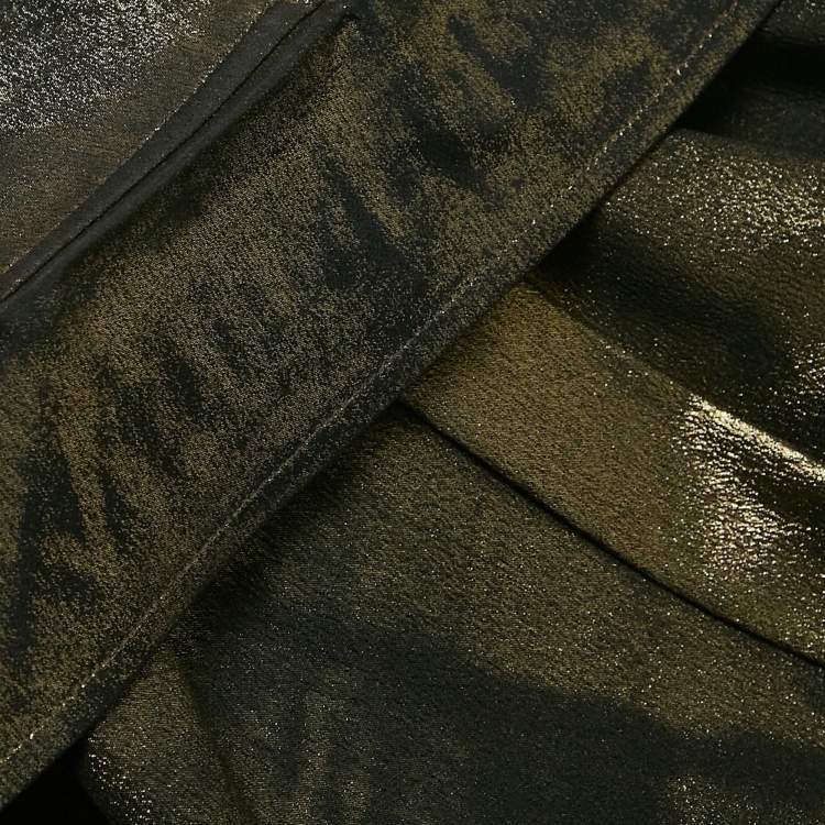 Pre Owned Dolce & Gabbana Gold Metallic Lamé Long Sleeve Shirt L