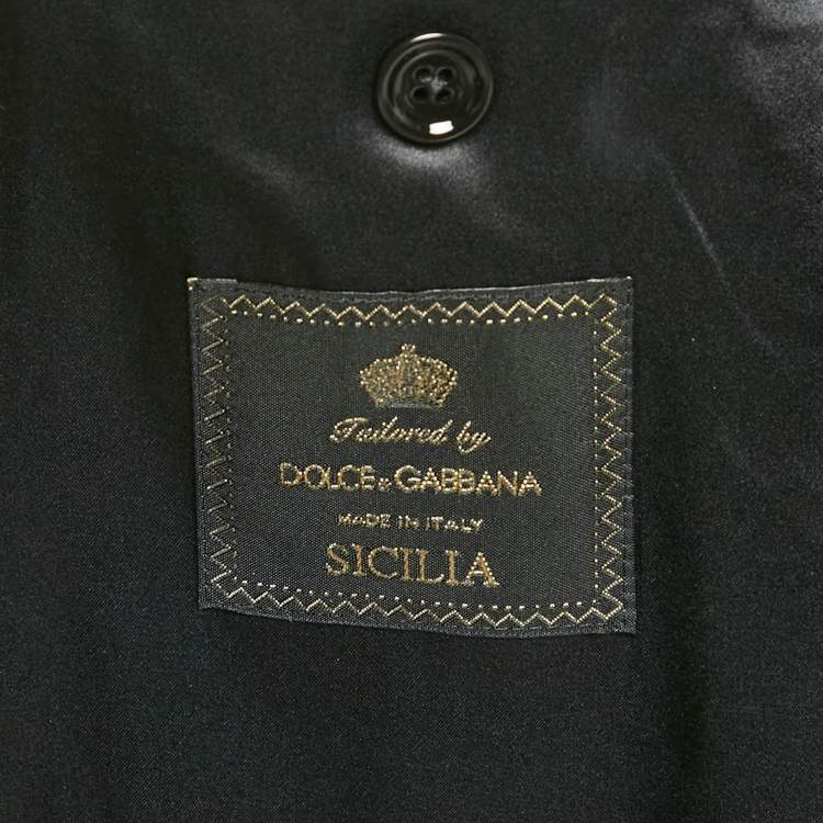 Pre Owned Dolce & Gabbana Sicilia Black Monogram Wool Blend Blazer L