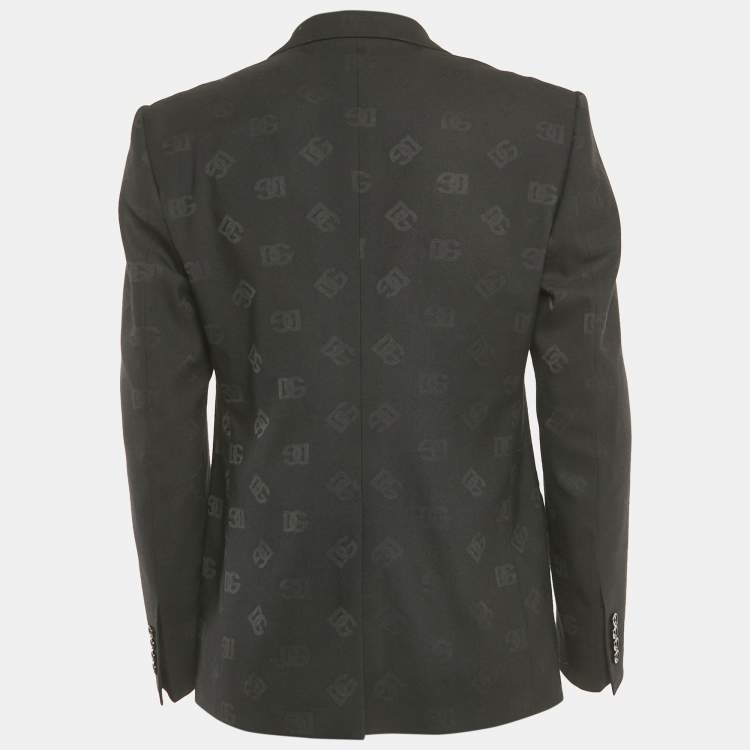 Pre Owned Dolce & Gabbana Sicilia Black Monogram Wool Blend Blazer L