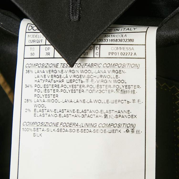 Pre Owned Dolce & Gabbana Sicilia Black Monogram Wool Blend Blazer L