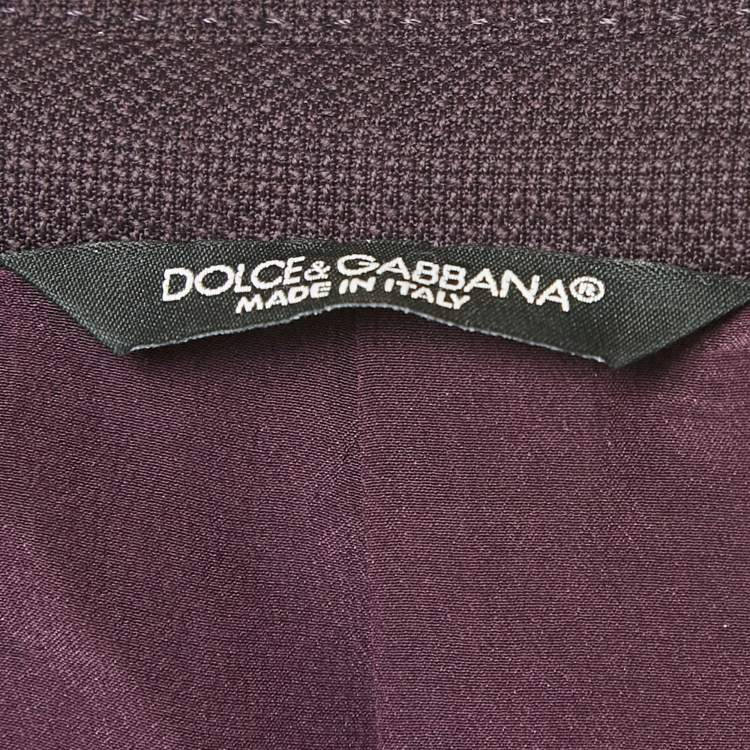 Pre Owned Dolce & Gabbana Purple Embroidered Wool Tailored Blazer XL