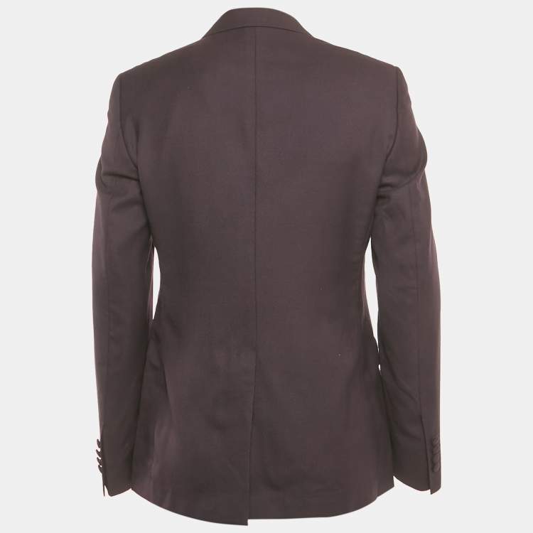 Pre Owned Dolce & Gabbana Purple Embroidered Wool Tailored Blazer XL