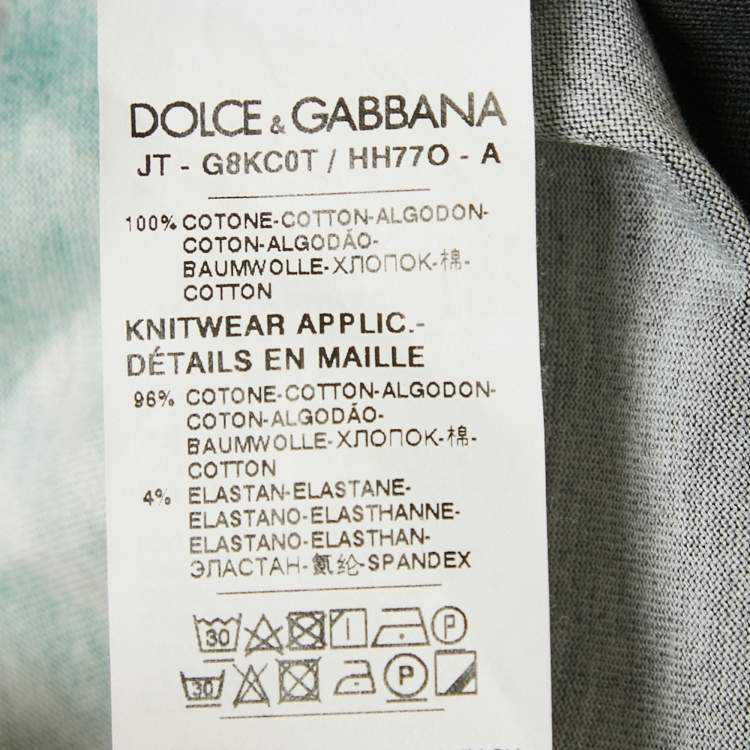 Pre Owned Dolce & Gabbana Black Printed Cotton Crewneck T-Shirt XL