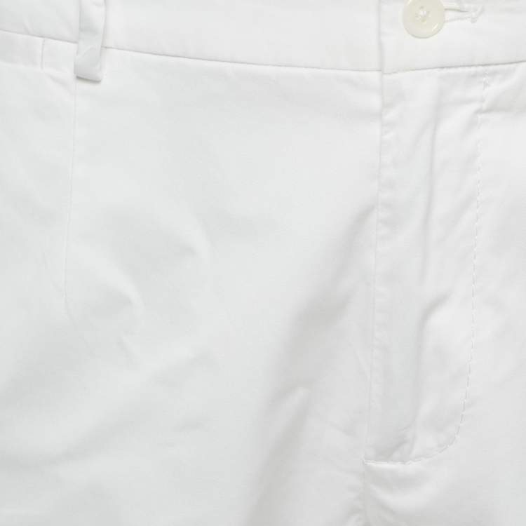 Pre Owned Dolce & Gabbana White  DG Embroidery Stretch Cotton Shorts L