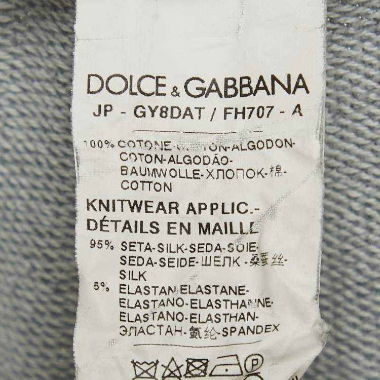 Pre Owned Dolce & Gabbana Black Printed Cotton Jogger Pants L