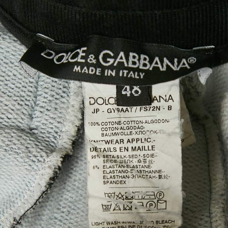 Pre Owned Dolce & Gabbana Black Floral Print Cotton Jogger Pants M