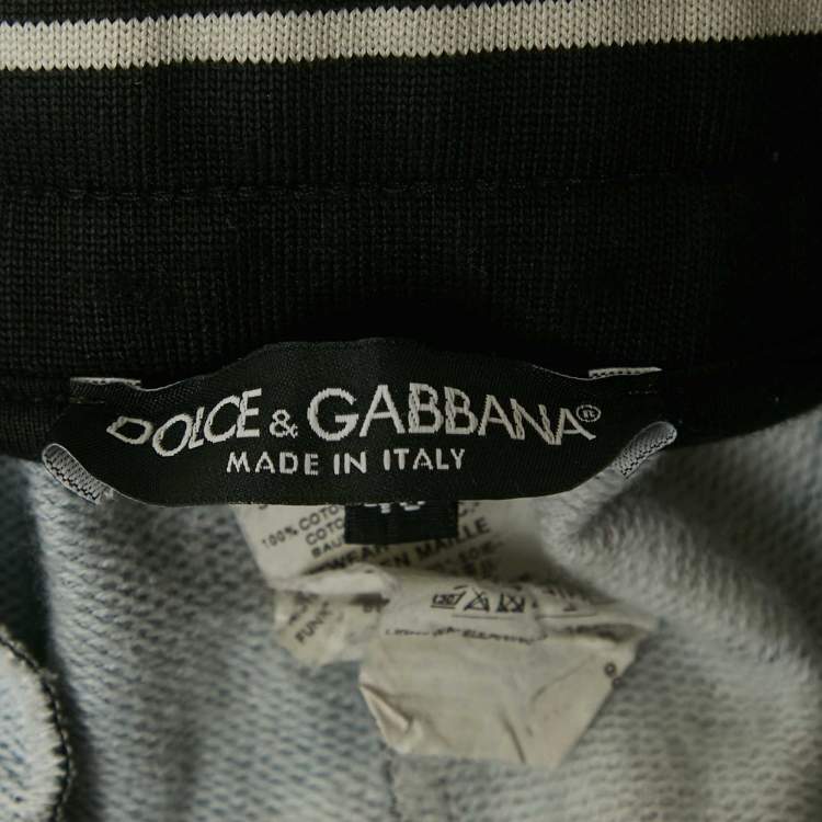 Pre Owned Dolce & Gabbana Black Floral Print Cotton Jogger Pants M