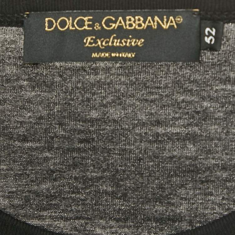 Pre Owned Dolce & Gabbana Exclusive Black Printed Jersey T-Shirt XL