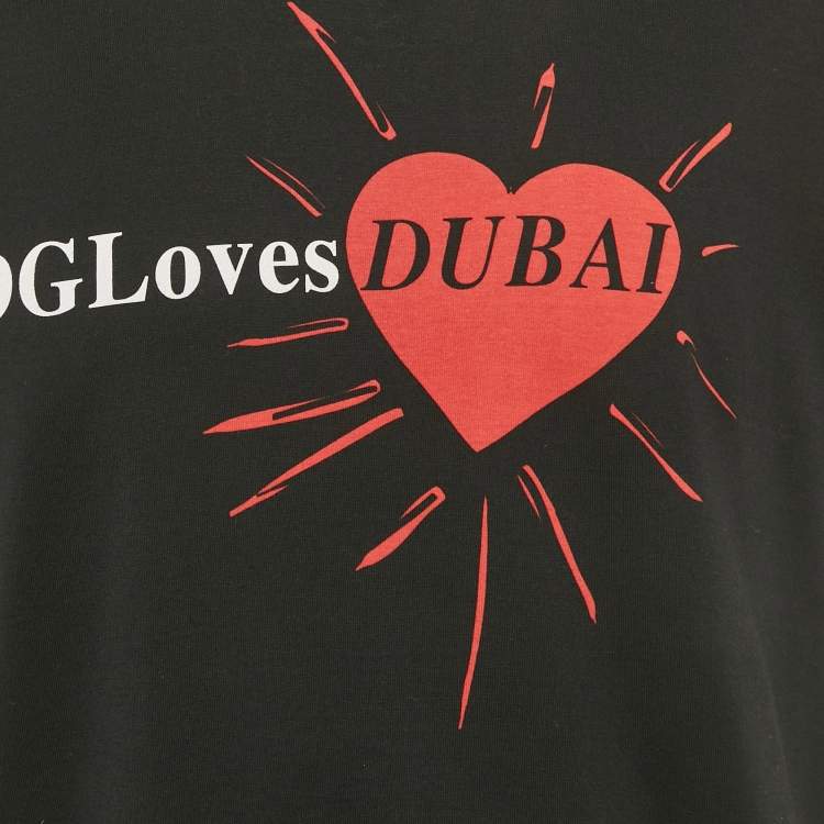 Pre Owned Dolce & Gabbana Exclusive Black Printed Jersey T-Shirt XL