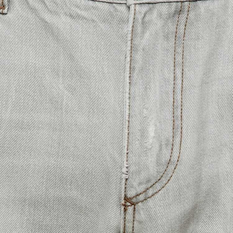 Pre Owned Dolce & Gabbana Light Grey Denim Regular Fit Jeans L Waist 36" 