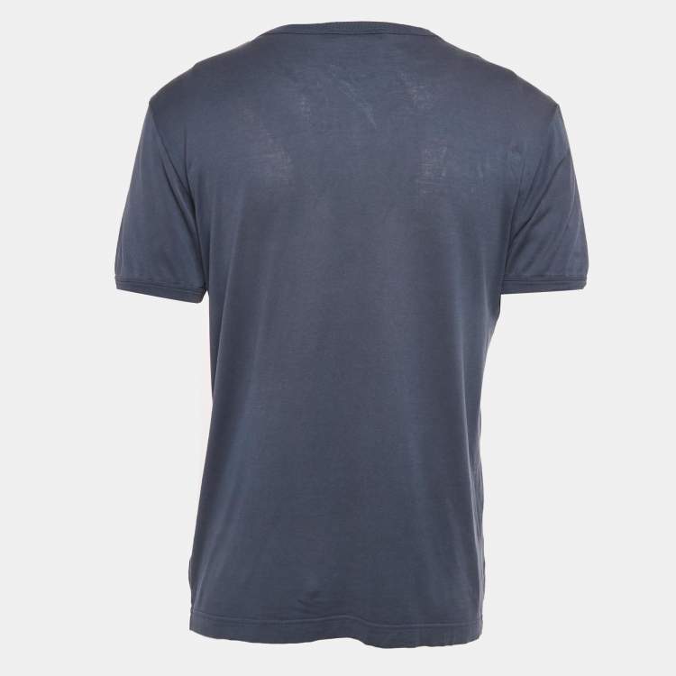 Pre Owned Dolce & Gabbana Blue Jersey Crew Neck T-Shirt L