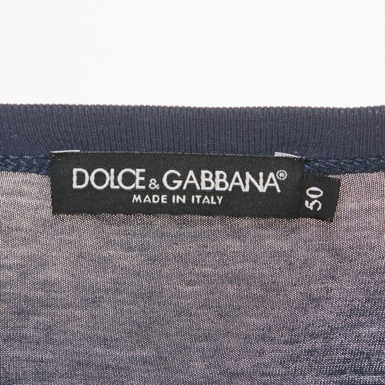 Pre Owned Dolce & Gabbana Blue Jersey Crew Neck T-Shirt L
